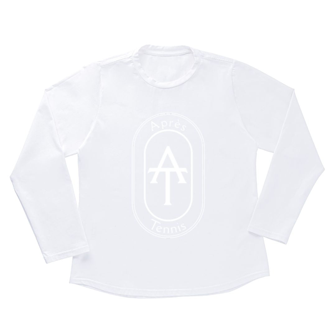 Luxe Pima Cotton T-Shirt : White on White Logo (Long Sleeve)